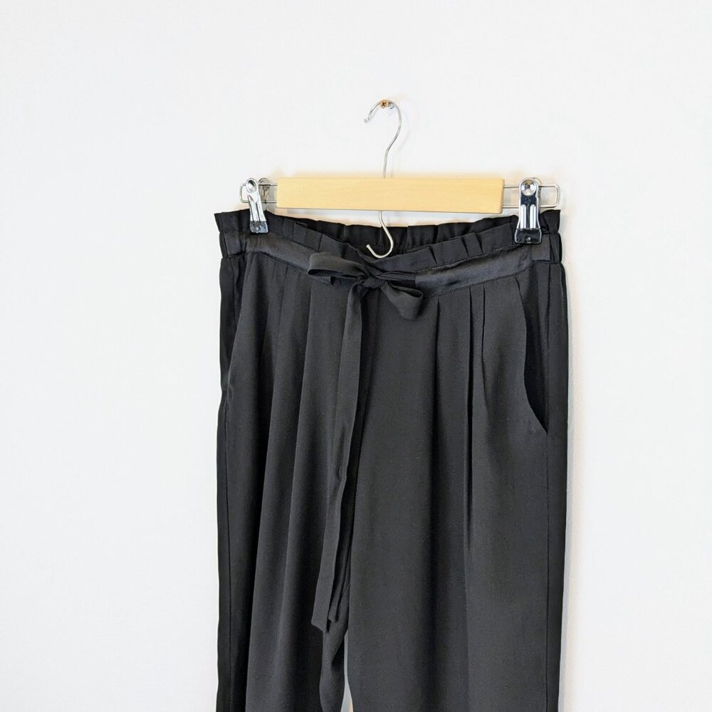 Ramy Brook Allyn Stretch Silk Cropped Pants Black - Picture 5 of 12
